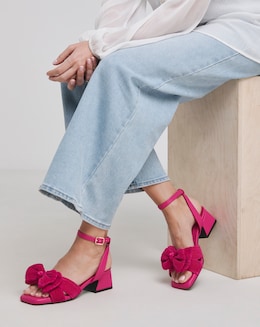 Monet Double Bow Low Block Heel - Wide Fit (E)