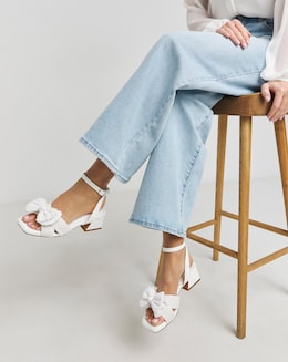 Monet Double Bow Low Block Heel Wide E Fit