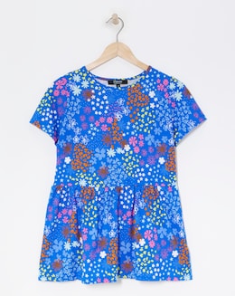 Blue Ditsy Supersoft Smock Top