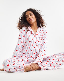 Chelsea Peers Jersey Heatwave Stripe Heart Print Pyjama Set