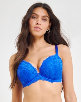 Ann Summers Sexy Lace Planet Plunge Bra Bright Blue