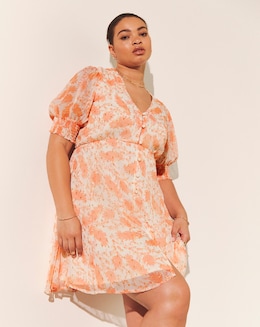 Paisley Print Skater Dress With Lurex