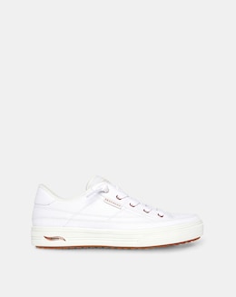 Skechers White Arch Fit Arcade Canvas Fashion Trainer-Standard Fit (D)