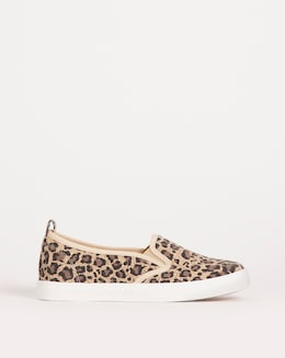 Canvas Slip On Shoe - Wide Fit (E)
