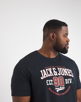 Jack &amp; Jones Short Sleeve Logo T-Shirt - Dark Navy