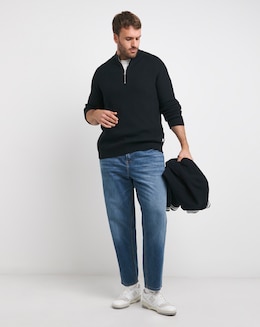 Jack &amp; Jones Pannel Knit 1/4 Zip Jumper
