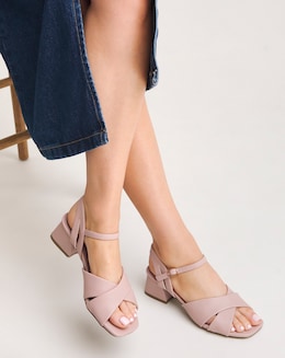 Petunia Crossover Block Heeled Sandals Wide E Fit