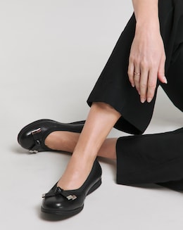 Heavenly Soles Mallory Elasticated Topline Ballerina - Wide Fit (E)