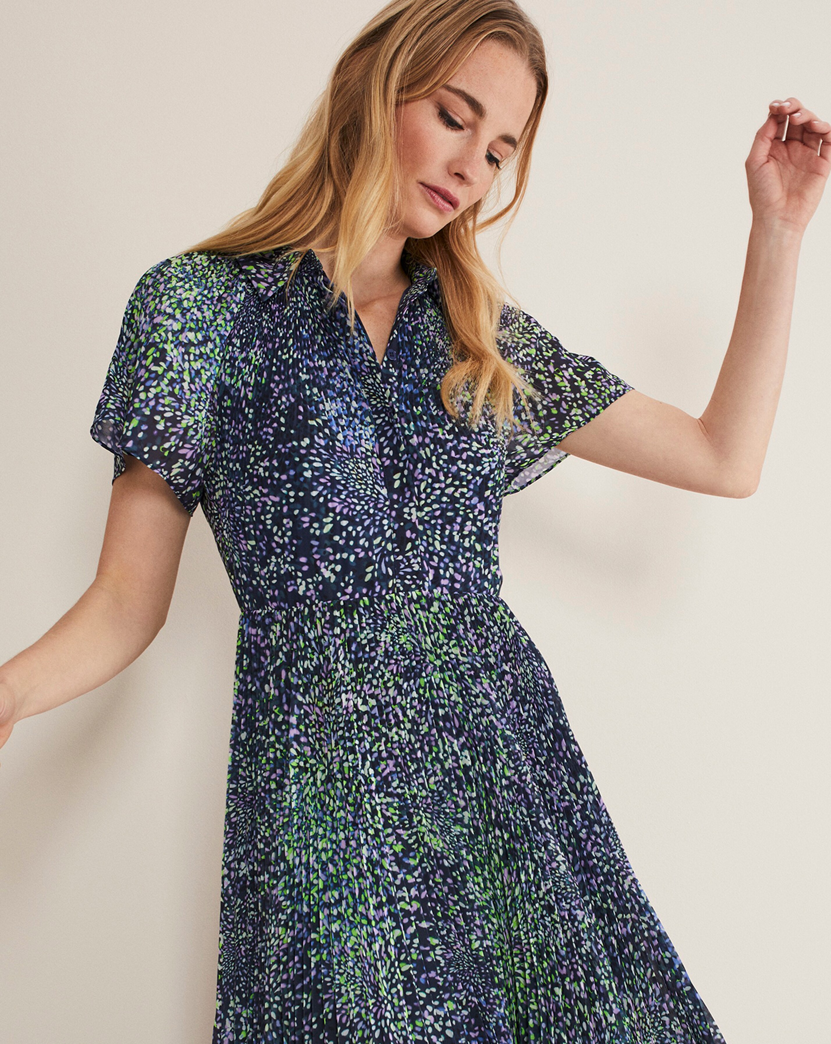 Phase Eight Chantilly Chiffon Shirt Dress With Tiered Hem