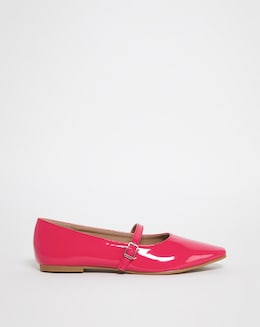 Gene Mary Jane Pointed Toe Ballerina Shoes - Wide Fit (E)
