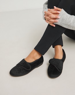 Topaz Full Upper Touch And Close Slipper - Wide Fit (E)