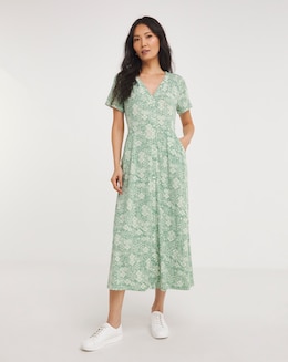 Julipa Shirred Shoulder Midi Dress