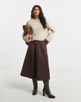 Simply Be Suedette Seam Detail Midaxi Skirt