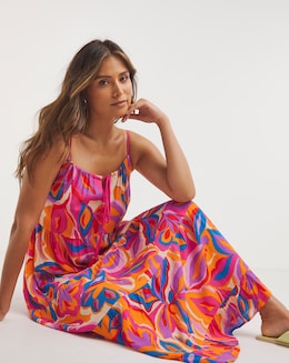 Floral Maxi Tiered Beach Dress