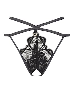 Simply Be Satin &amp; Lace Crotchless Brief