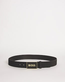 BOSS Leather Casual Plaque Belt