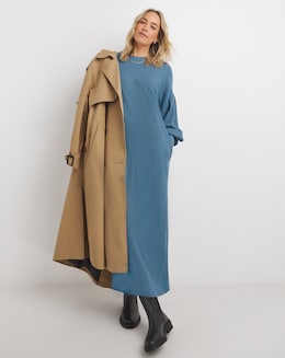 Textured Jersey Drop Shoulder Maxi Dress