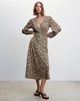 Mango Martis Printed Cut-Out Detail Dress