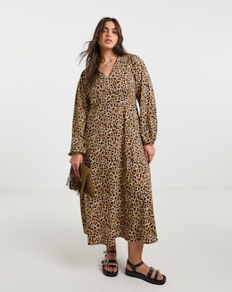 Simply Be Leopard Print Supersoft Midi Dress