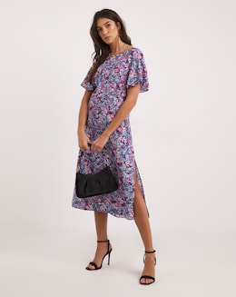French Connection Fotini Delph Cut Out Back Dress
