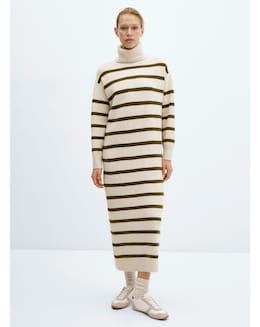 Mango Roll-Neck Slouchy Knitted Jumper Dress