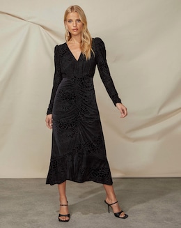 Ro&amp;Zo Animal V Neck Midi Dress