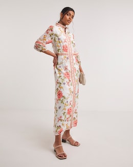 Raishma Studio Floral Print High-Neck Midi Dress