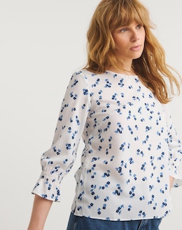 French Connection Betsy Crepe 3/4 Sleeve Top