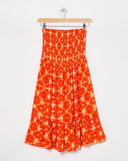 Shirred Bandeau Mini Beach Dress