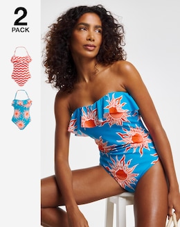 Value 2 Pack Ruffle Bandeau Swimsuits