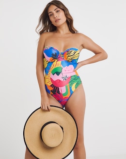 Underwired Bandeau Swimsuit With Detachable Straps