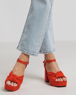 Agnes Knot Detail Platform Sandals - Wide Fit (E)
