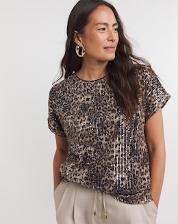 Sequin Longline Top