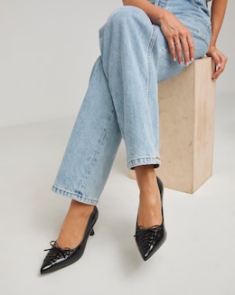 Kiva Lace Front Pointed Toe Court Shoes - Wide Fit (E)