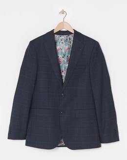 William Hunt Flannel Navy Suit Jacket