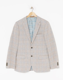 Stone Heritage Check Reg Fit Suit Jacket
