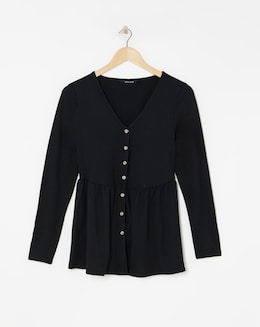 Long Sleeve Button Detail Top