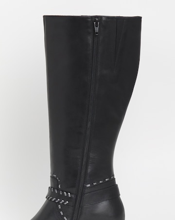Joe Browns Knee High Leather Riding Boot EEE Fit Standard Calf