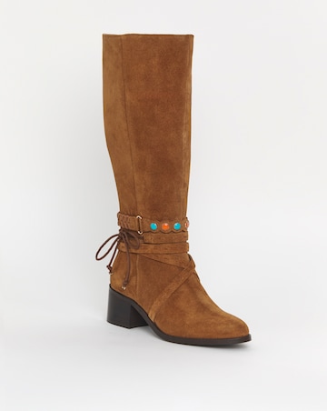Joe Browns Knee High Suede Boot EEE Fit Super Curvy Calf