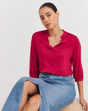 Crimson Jersey V-Neckline Long Sleeve Shirt