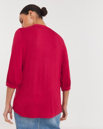 Crimson Jersey V-Neckline Long Sleeve Shirt