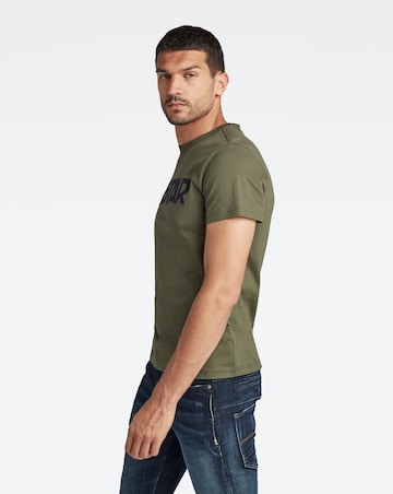 G Star Raw Bronze Green Logo T Shirt