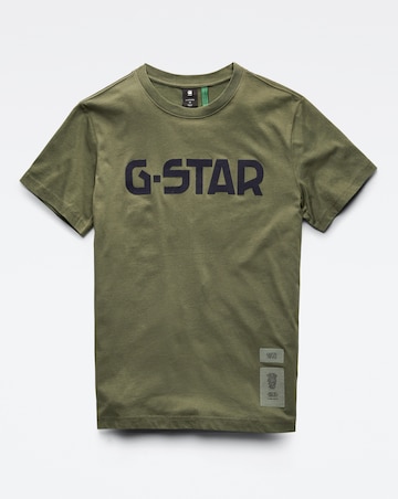 G Star Raw Bronze Green Logo T Shirt