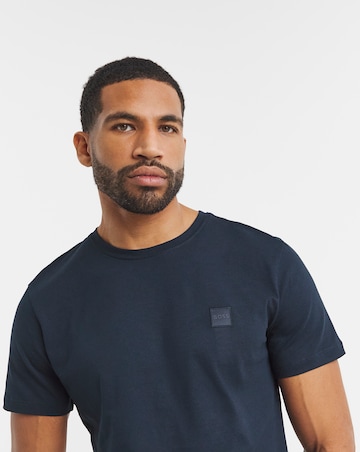 Boss Short Sleeve Logo Patch T-Shirt in Navy