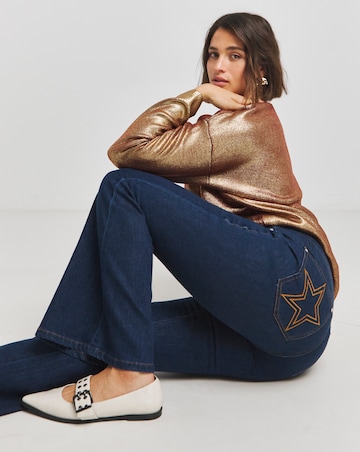 Simply Be X Twisted Wunder Dark Wash Flare