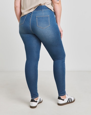Mid Blue Stretch Seamed Skinny Jeggings