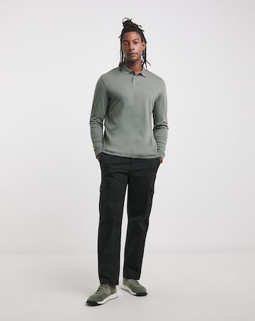 BOSS Classic Long Sleeve Grey Interlock Polo