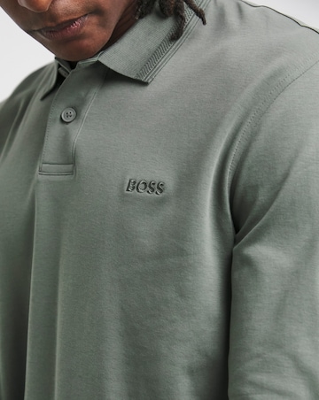 BOSS Classic Long Sleeve Grey Interlock Polo