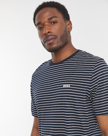BOSS Short Sleeve Stripe T-Shirt - Navy/White