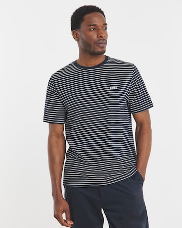 BOSS Short Sleeve Stripe T-Shirt - Navy/White